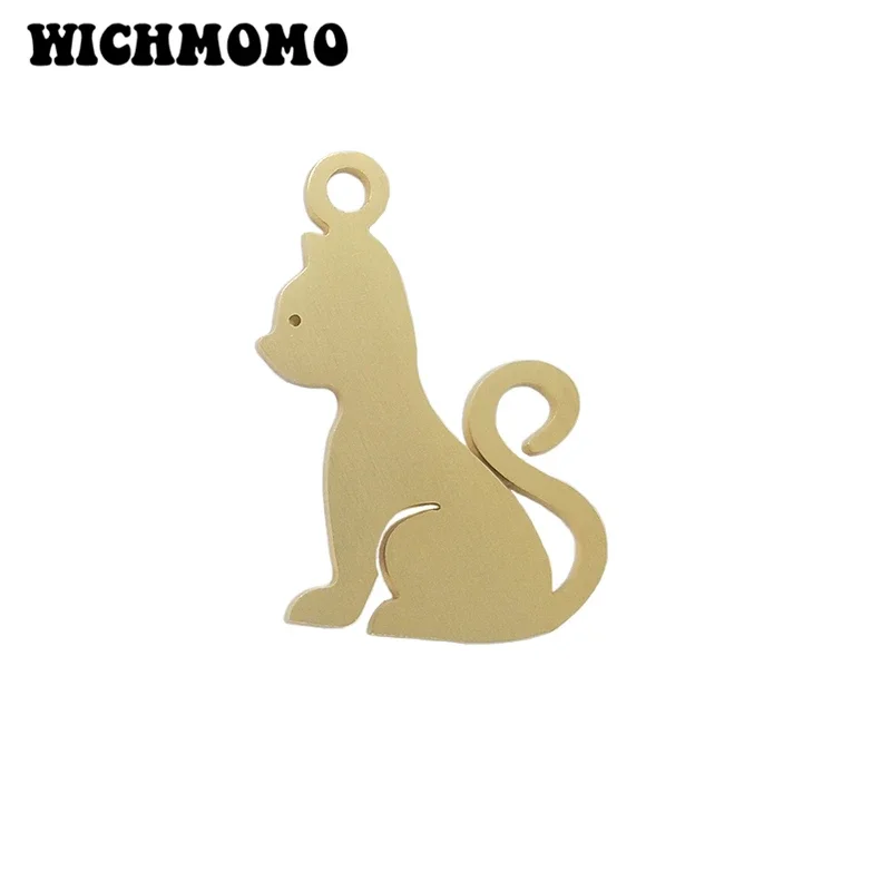 New 2pieces/bag 50*32mm Aluminium Alloy Wire Drawing Lovely Cat Charms Pendant for DIY Necklace Earring Accessories