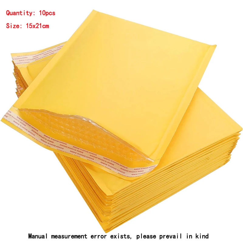 10PCS Kraft Bubble Mailers  Self Seal Adhesive Shipping Bags, Cushioning Padded Envelopes for Shipping, Mailing, Packaging