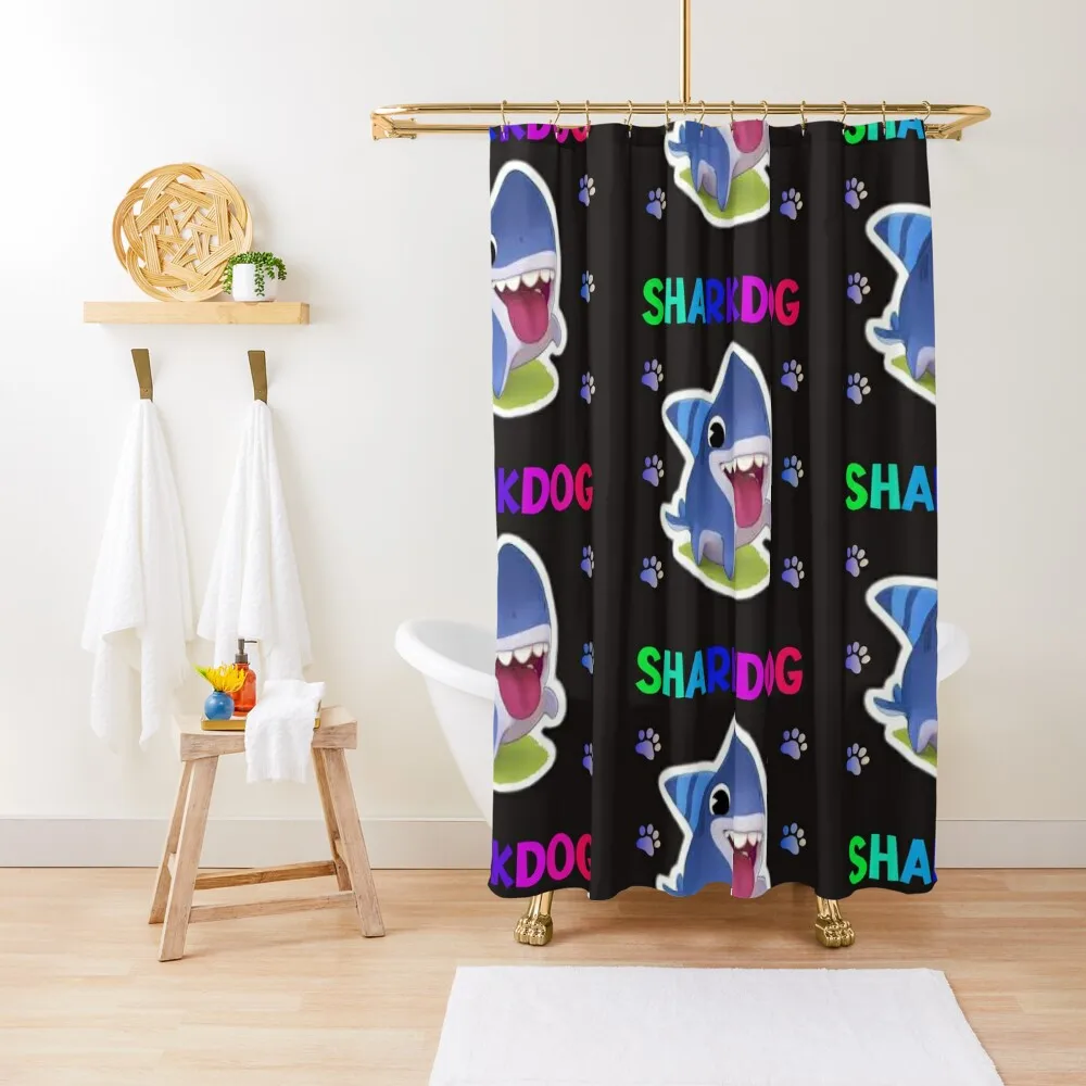 

Shark dog lovers-funny shark dog Shower Curtain Shower Set For Bathroom Anime Shower Curtain