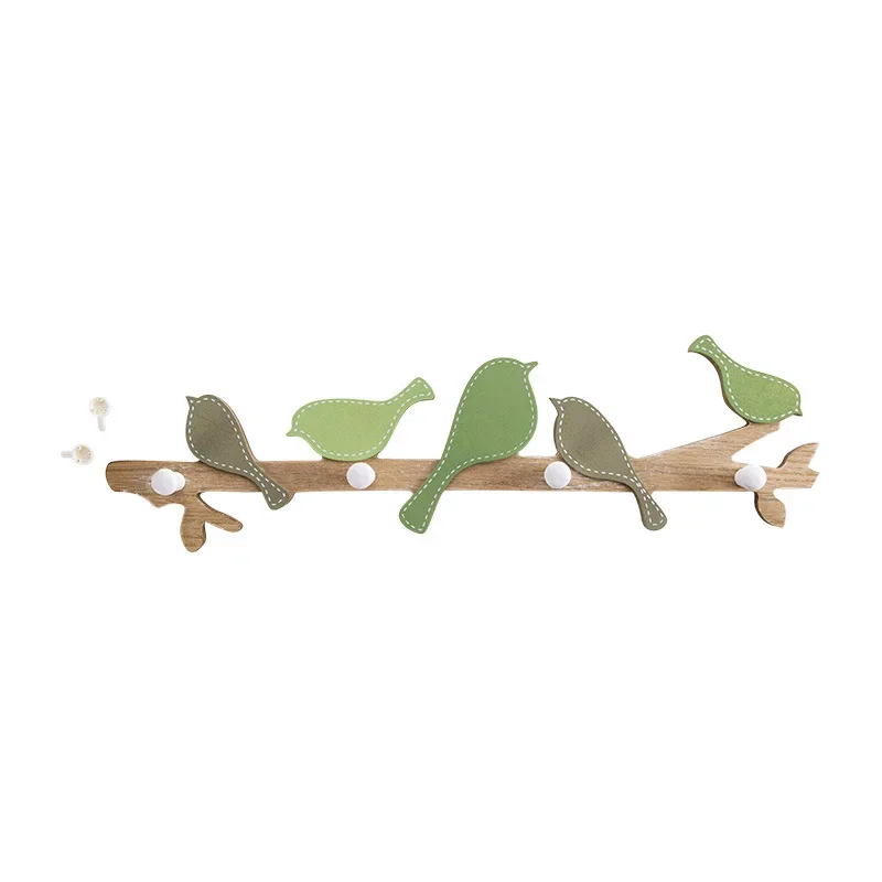 Kids Room Bird Shape Wall Hooks Home Decoration Wood Coat Hook Clothes Hanger Children Bedroom Living Room Wall Hanger Hook