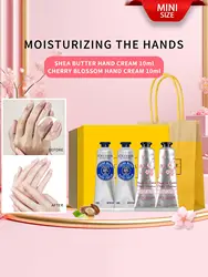 L'Occitane en Provence Mini Hand Cream  4-Piece Set 10ml*4（Shea Butter, Cherry Blossom Iconic Scents）Moisturizing Hand Creams