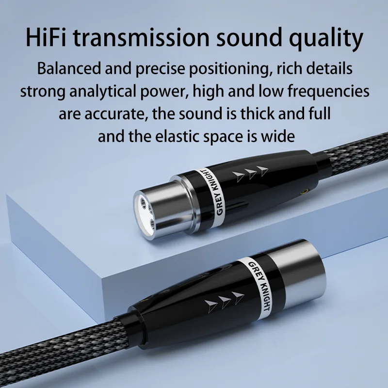 Grey Knight hifi pure silver xlr cable high fidelity four core pure silver audio speaker cable microphone mixer audio cable