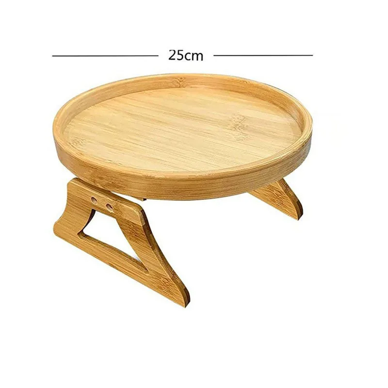 1Pc Sofa Tray Table Sofa Armrest Clip-On Tray Natural Bamboo Coaster Practical TV Snack Tray for Remote Control Coffee Snacks