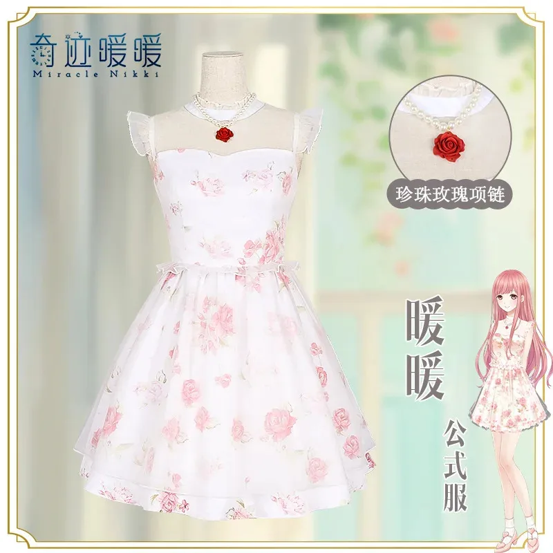 AIAI 2025Anime Miracle Nikki Cosplay Costume Kawaii Floral With Necklace Halloween Party Sexy Dress For Adult children