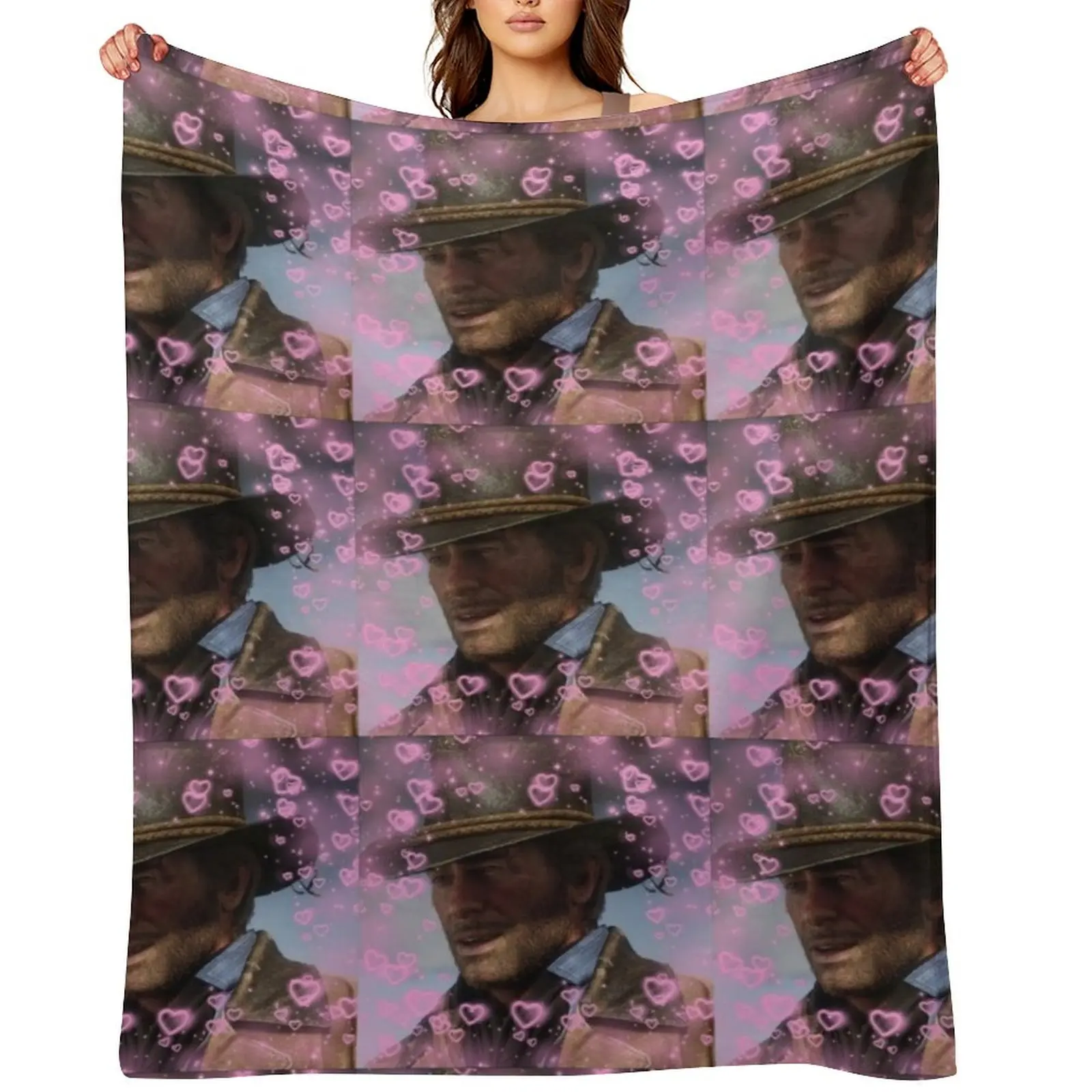 

Arthur Morgan Hearts Throw Blanket Decorative Sofa Quilt Custom Sofa Throw Blankets