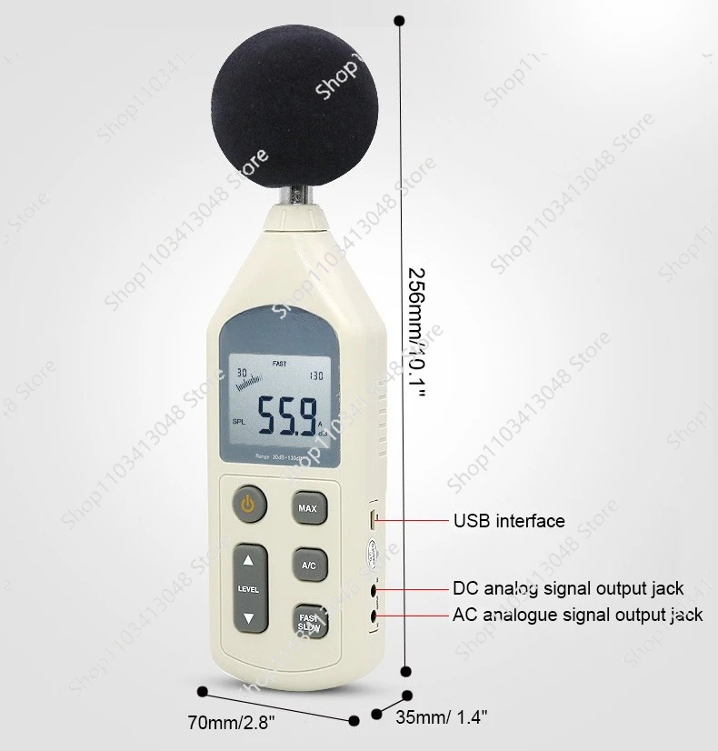 WS1361C 30-130dB Digital Sound Level Meter Decibel Meter (USB Communication without/With 512MB SD Card)
