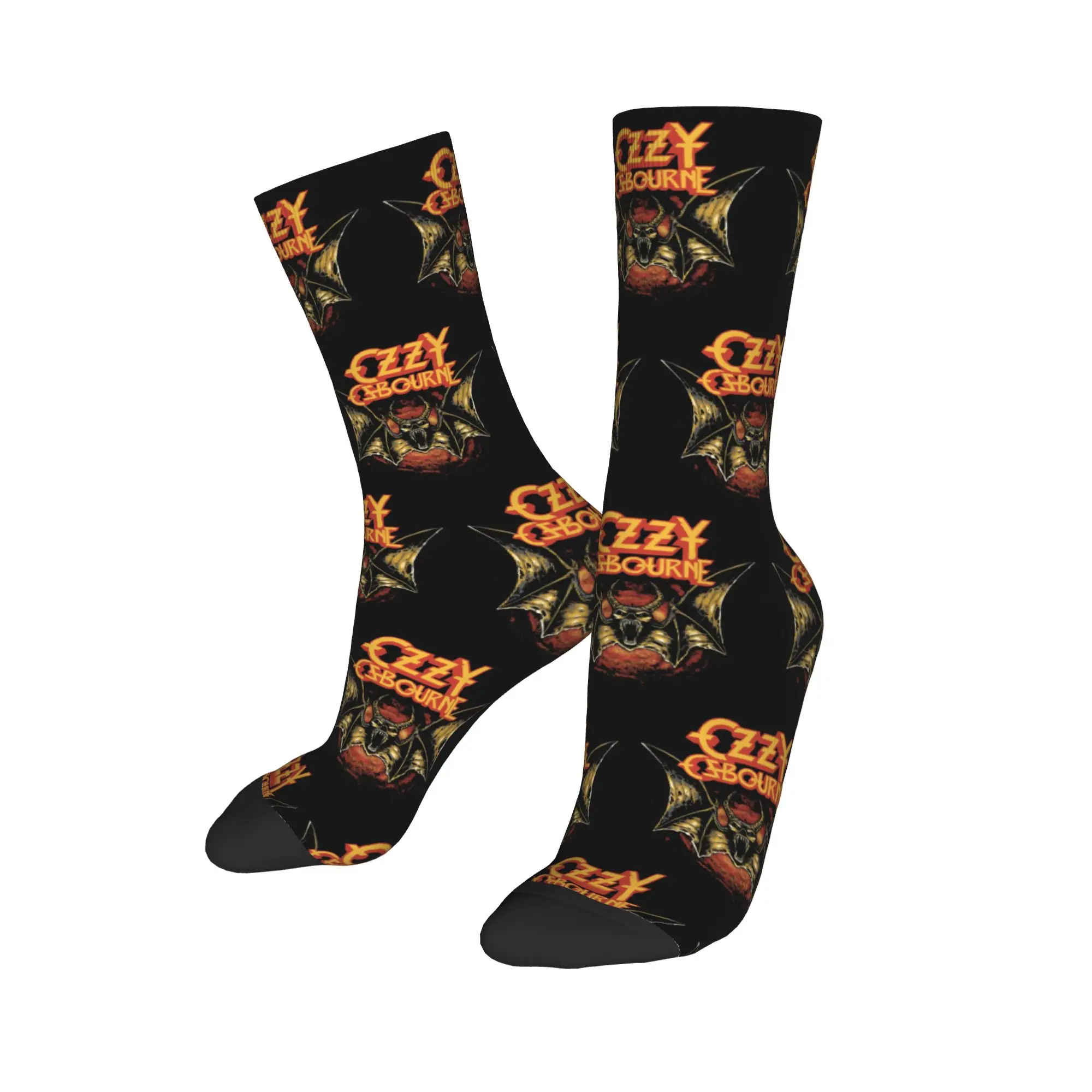 ถุงเท้าคูลเฮฟวี่เมทัลร็อค ออซซี่ ออสบอร์นผู้ชายผู้หญิงถุงเท้ากีฬาฟุตบอลพิมพ์ลาย 3 มิติที่อบอุ่น