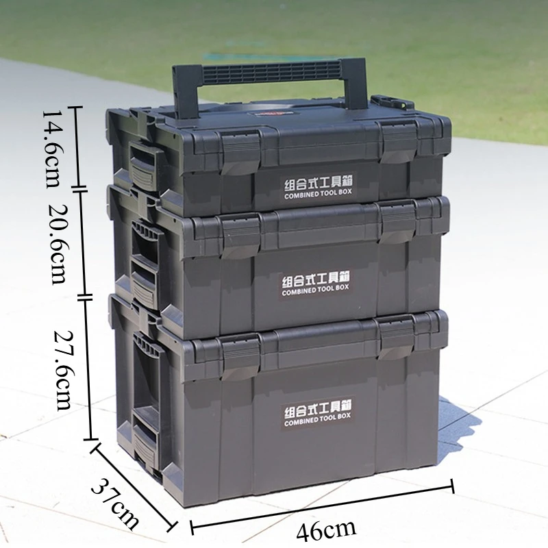 Large Space Stacked Tool Box Set Hardware Combined Toolbox Multi-purpose Plastic Tool Storage Case Household Tools Organizer