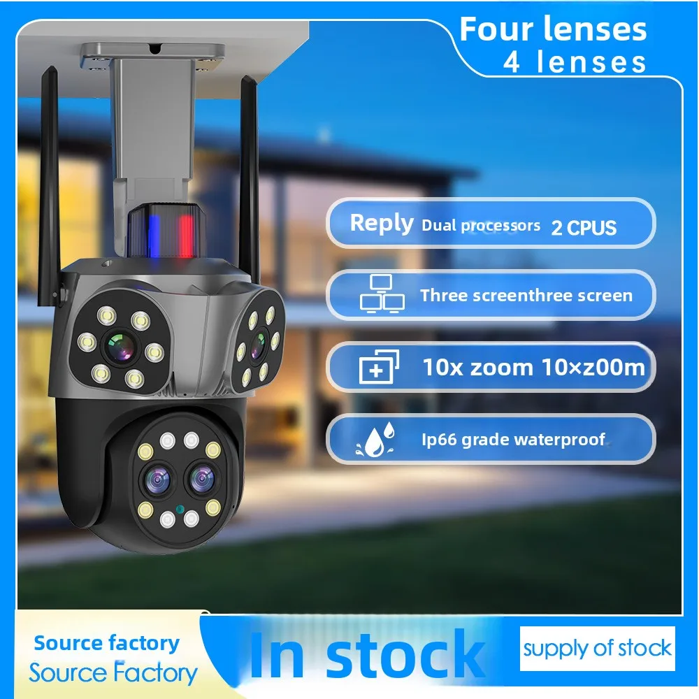Solar Powered Camera Outdoor, 3MP Wireless Security CCTV with Black Light Night Vision & Two Way Audio