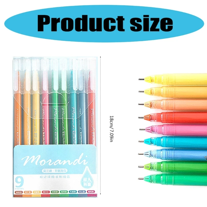 9 個ローラーボールペン多色ゲルインクペン描画ペン 0.5 ミリメートル文具ペン