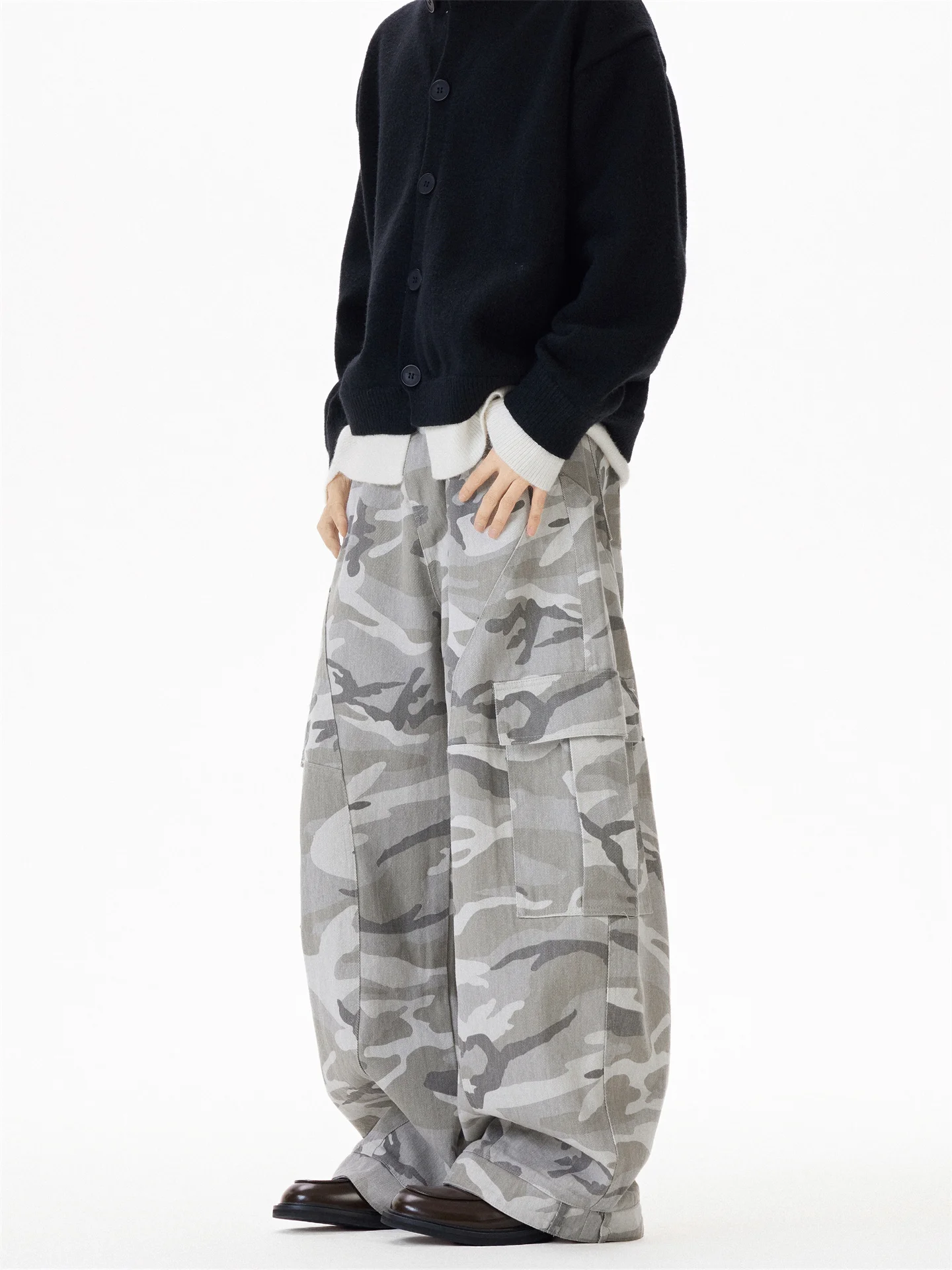 

Мужские широкие брюки в американском стиле с камуфляжным принтом, уличные, в стиле хип-хоп, модные, свободные, длинные