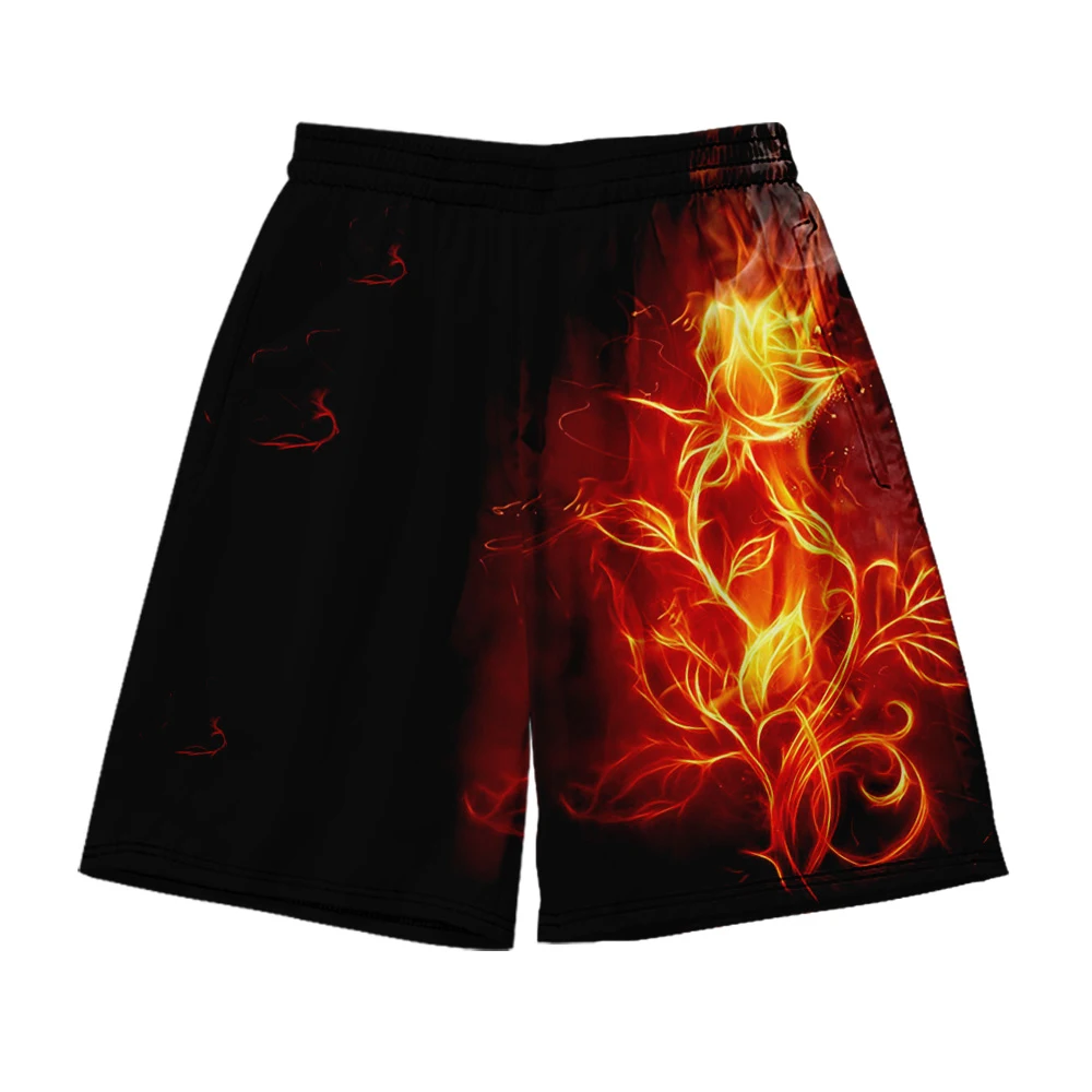 

Flame Beach Shorts Men's and women's clothing 3D digital printing casual shorts Fashion trend couple Pants