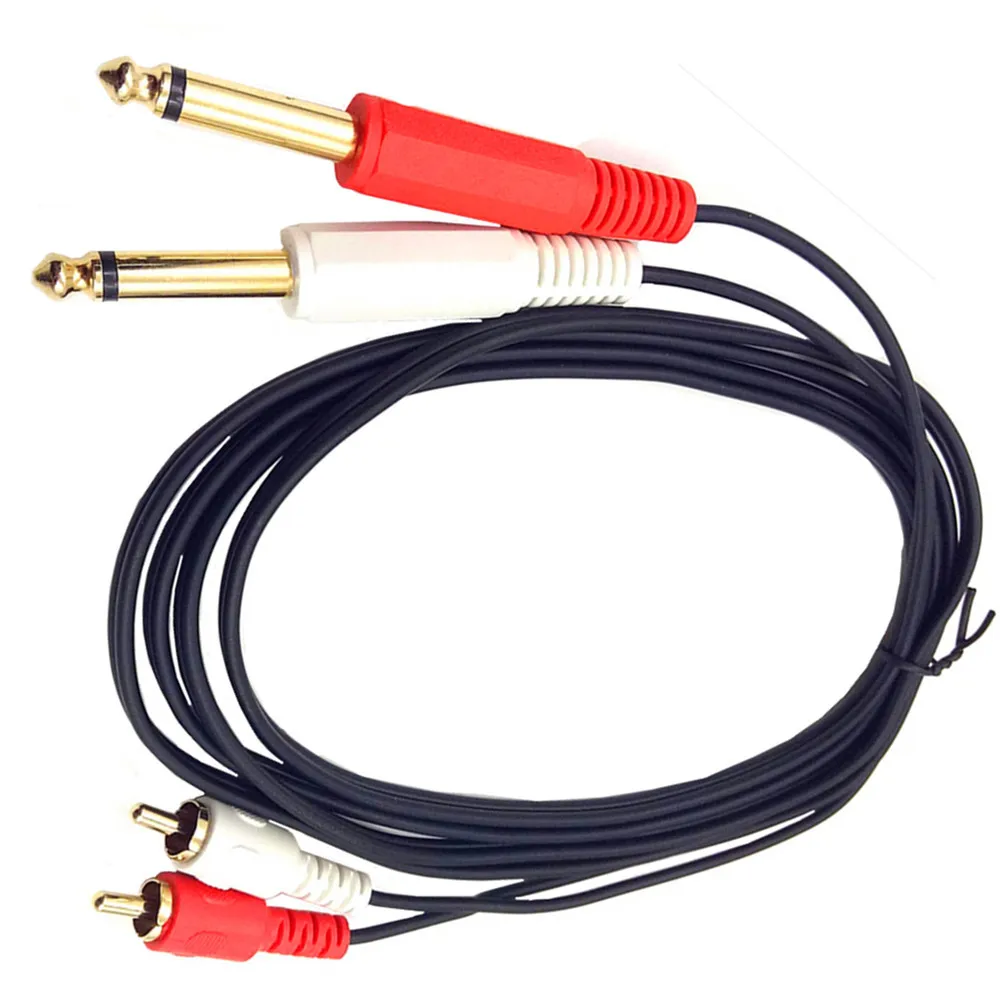 6.5mm Convertor Adapter Cable 6.35 Male to 2 RCA Male AUX 0.2m/1m/1.5m/3m