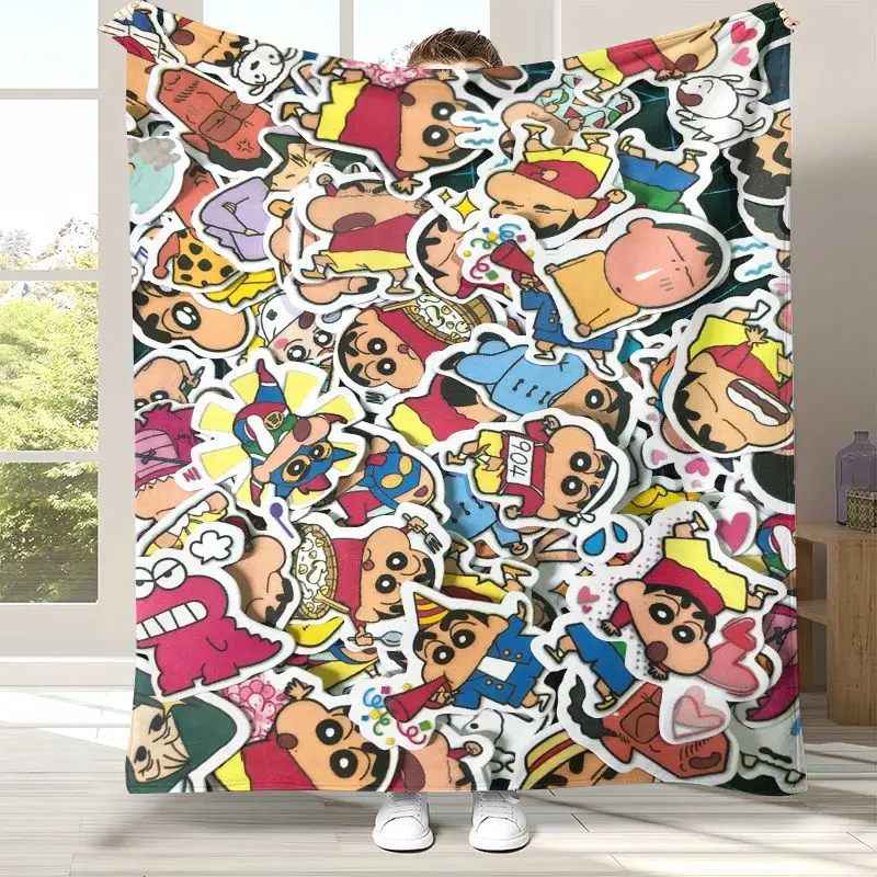 Funny C-Crayon Shin-chans Cartoon Soft Flannel Throw Blanket,Cozy Warm Blanket for Bed,Sofa,Living Room,Picnic,Home Decor,Gift