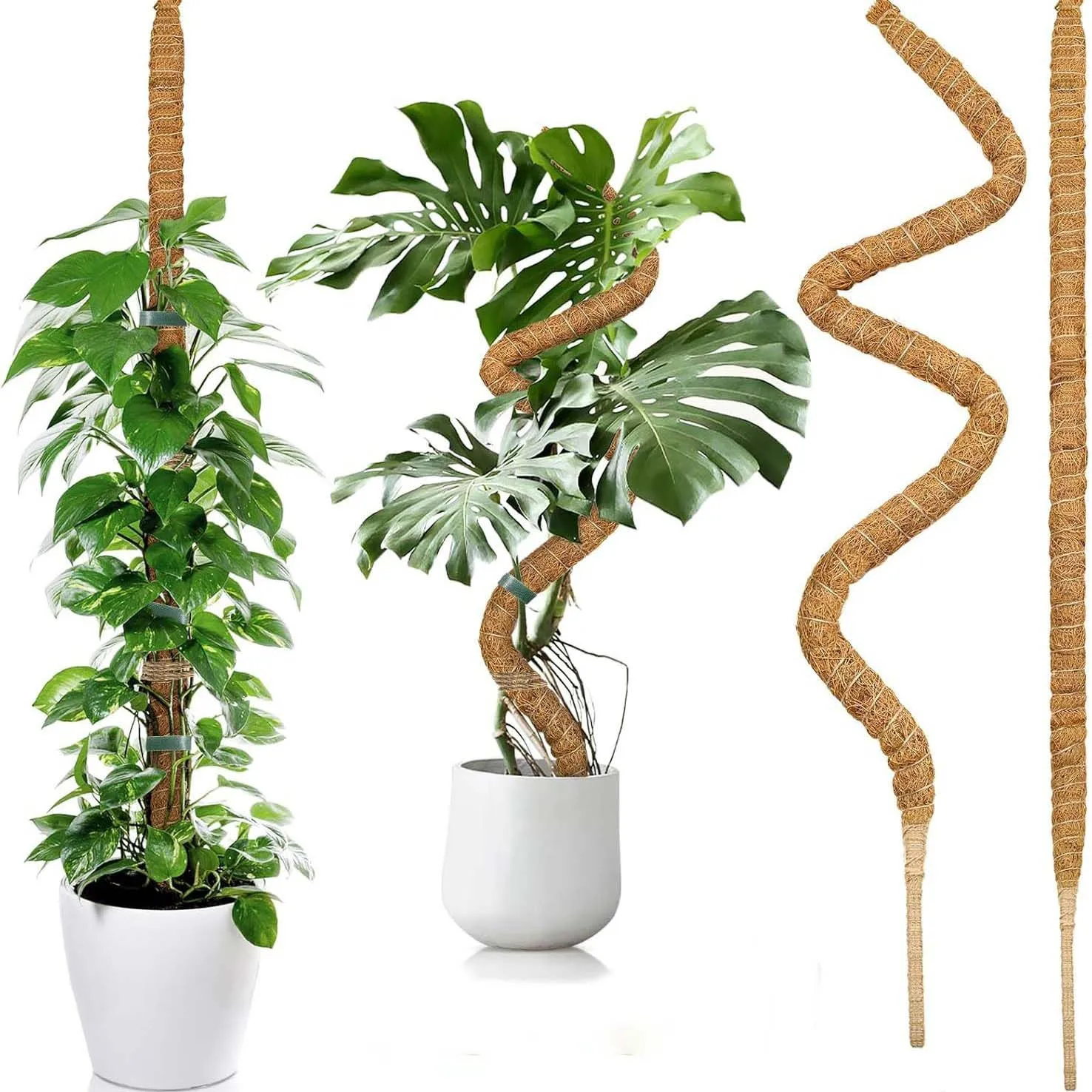 Pflanzenmoos Kokosfaser-Stäbe Biegbare Kletterpflanzen-Stütze Verlängerung Palmenranken-Stäbe für Innenbereich Balkon Garten Hof Blumendekoration