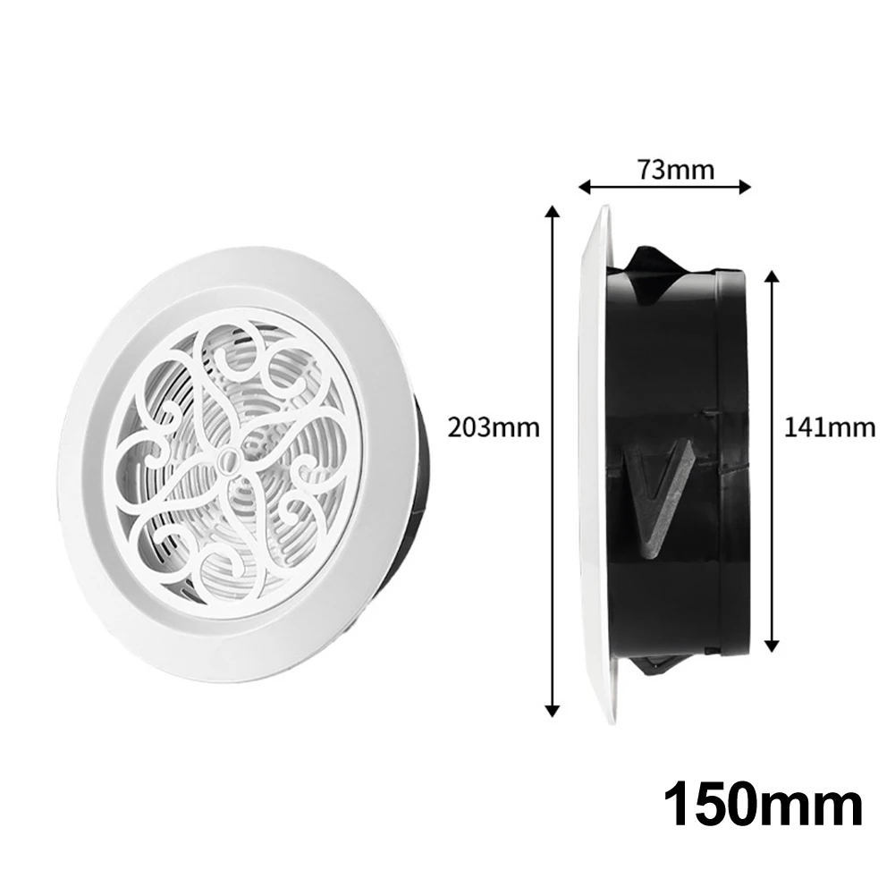 Round Air Vent Grille With Shutter And Fly Screen Duct Ventilation Cover ABS Air Vent Extract Valve Grille Ducting Ventilation