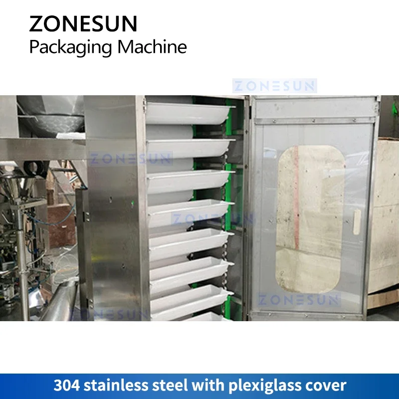 ZONESUN อัตโนมัติรูปแบบแนวตั้งเครื่องชั่งน้ําหนักบรรจุเครื่องซีลถั่วข้าวบรรจุอุปกรณ์ VFFS เม็ดกระเป๋า ZS-GW160
