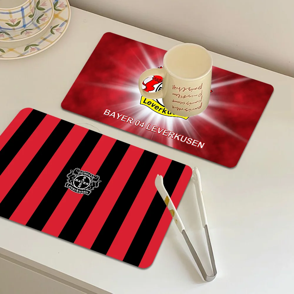 B-Bayer L-Leverkusen Printed Dish Drying Mat Super Absorbent Coffee Drain Pad Tableware Quick Dry Rug Kitchen Placemat