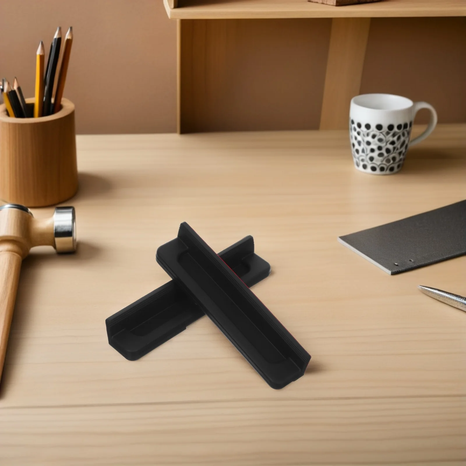 

2Pcs Black Cabinet Foot Pull - Contemporary Drawer Handle for Trash - Touchless Operation - Hands- Cabinet Foot Pull