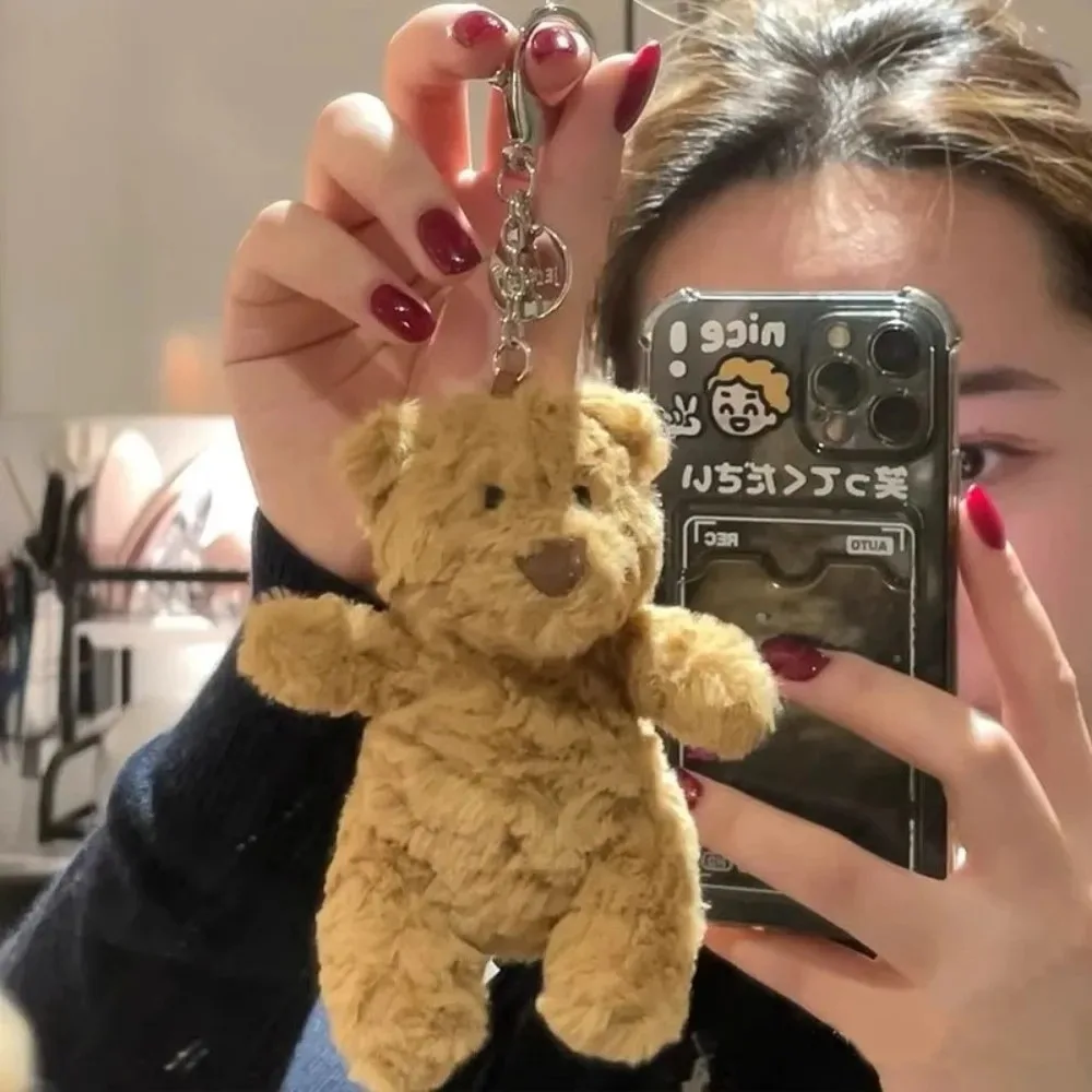 2026Barcelona Bear Plush Toy Keychain Mini Cute Stuffed Bear Doll Pendant Gift for Girlfriend