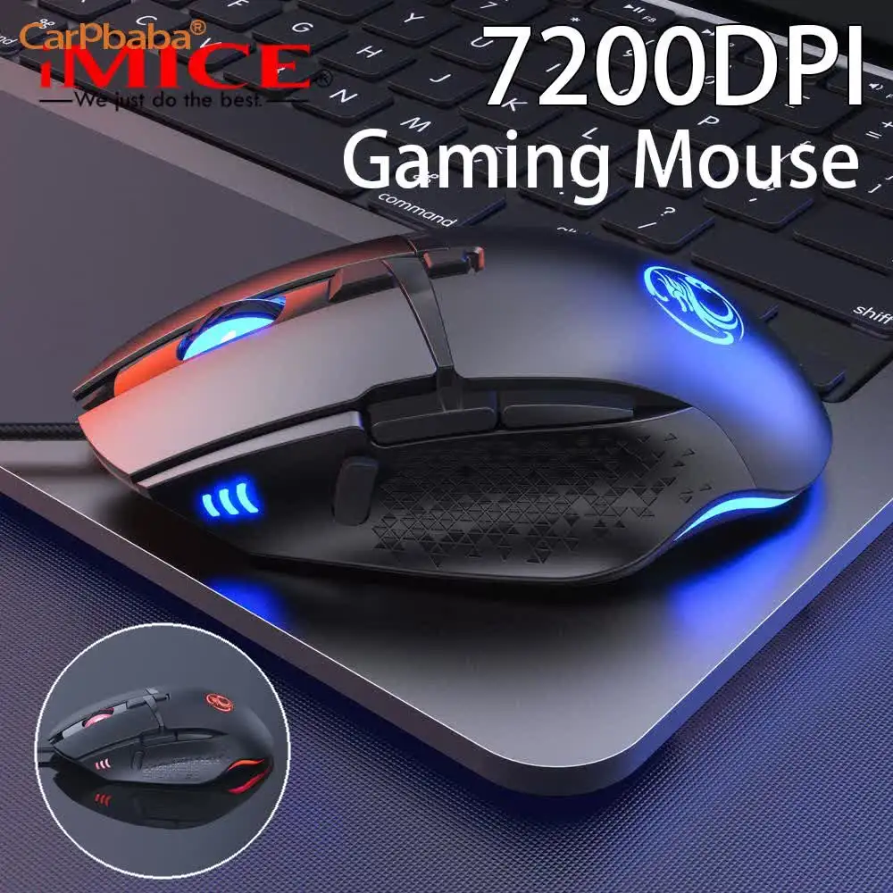 A2T91 Portable Wired Gaming Mice 7200DPI Programmable Peripheral E-Sports PC Mouse For Android IOS PC Phone Gaming Mouse Chiji