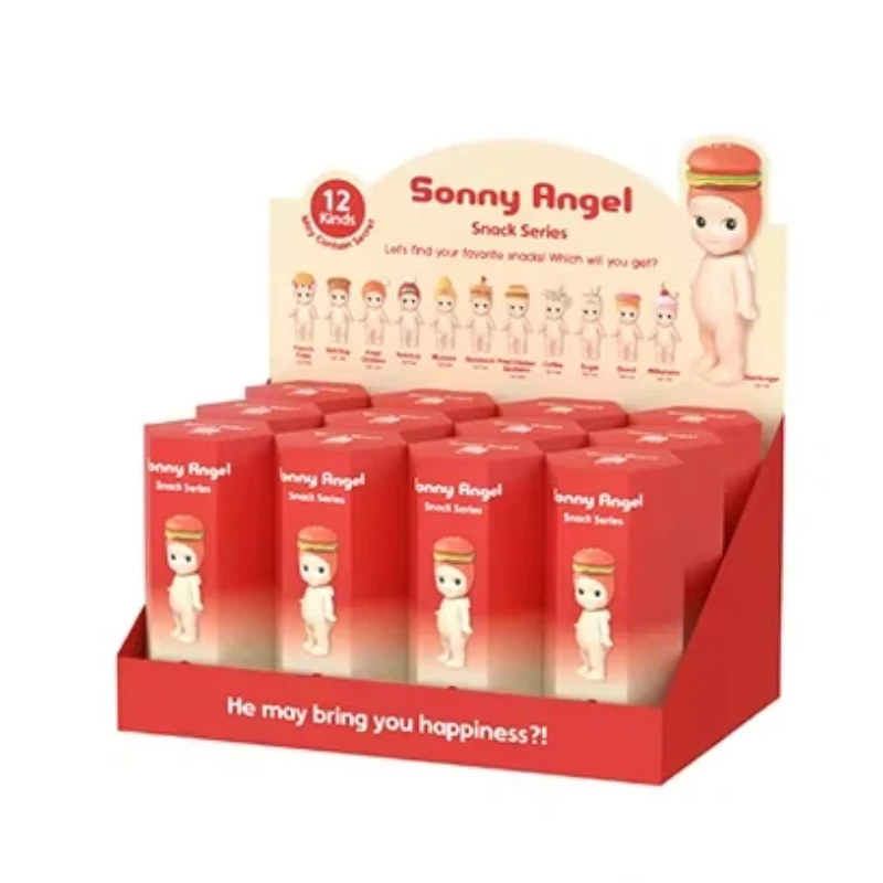 

12PCS set Sonny Angel Snack Series Blind Box Cute Mini Figure Kawaii Collectible Toy Surprise Box For Kids Adult Gift