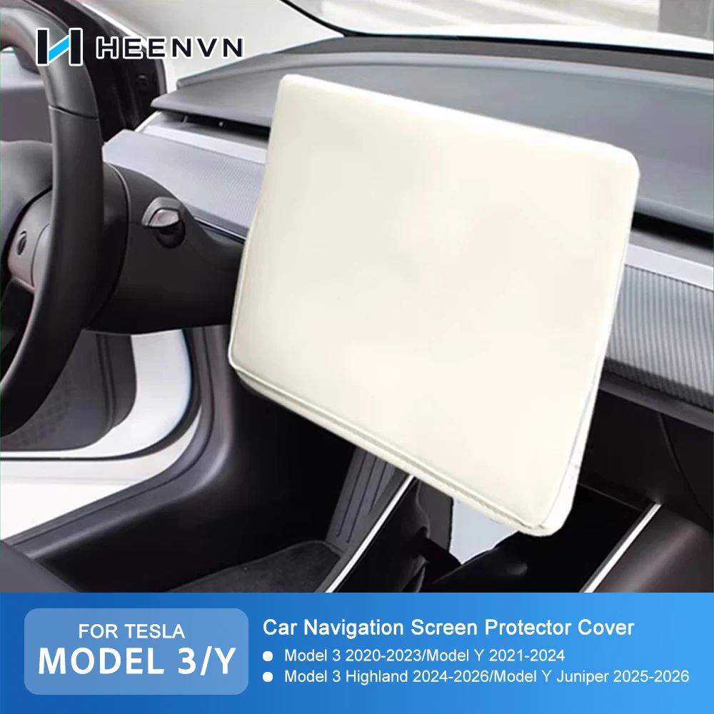Heenvn For Tesla Model 3Y Model 3 Highland Model Y Juniper 2025 2026 Sleeve Slip On Screen Protector Waterproof Navigation Cover