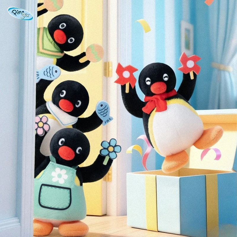 

Genuine Youmai Pingu Plush Doll Penguin Tilted Head Adorable Eating Fish Bag Ornament Birthday Gifts New Arrival Plush Pendant