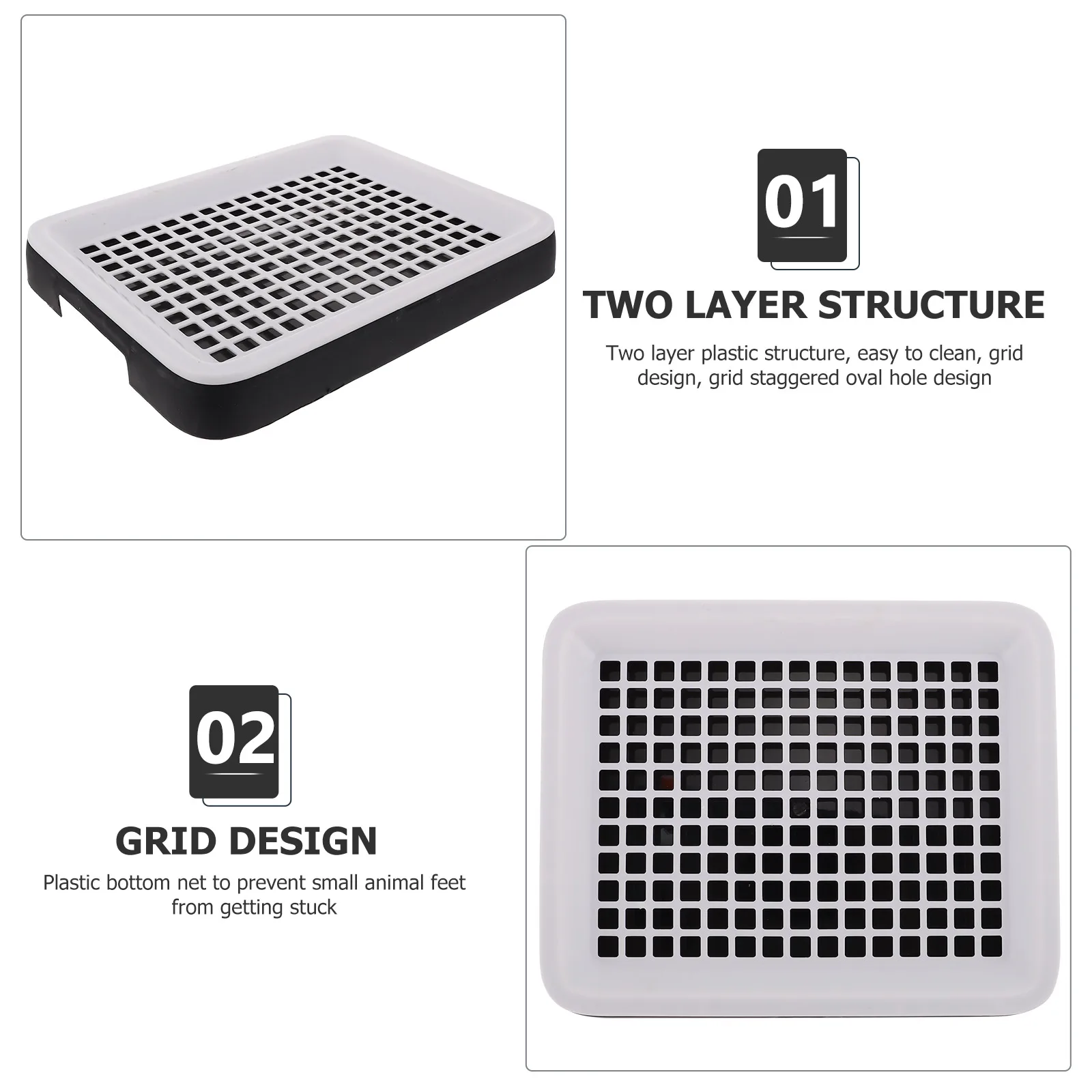 

Rabbit Litter Box with Heightened Fence Design Prevents Splash Back Ideal for Bunny Toilet Training and Guinea Pig Cage Supply