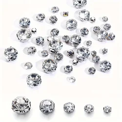 3-10mm Silvery Flat Bottom Earring Claw Beads Sew On Rhinestones Glass Crystal For DIY Jewelry Making Crafts And Clother