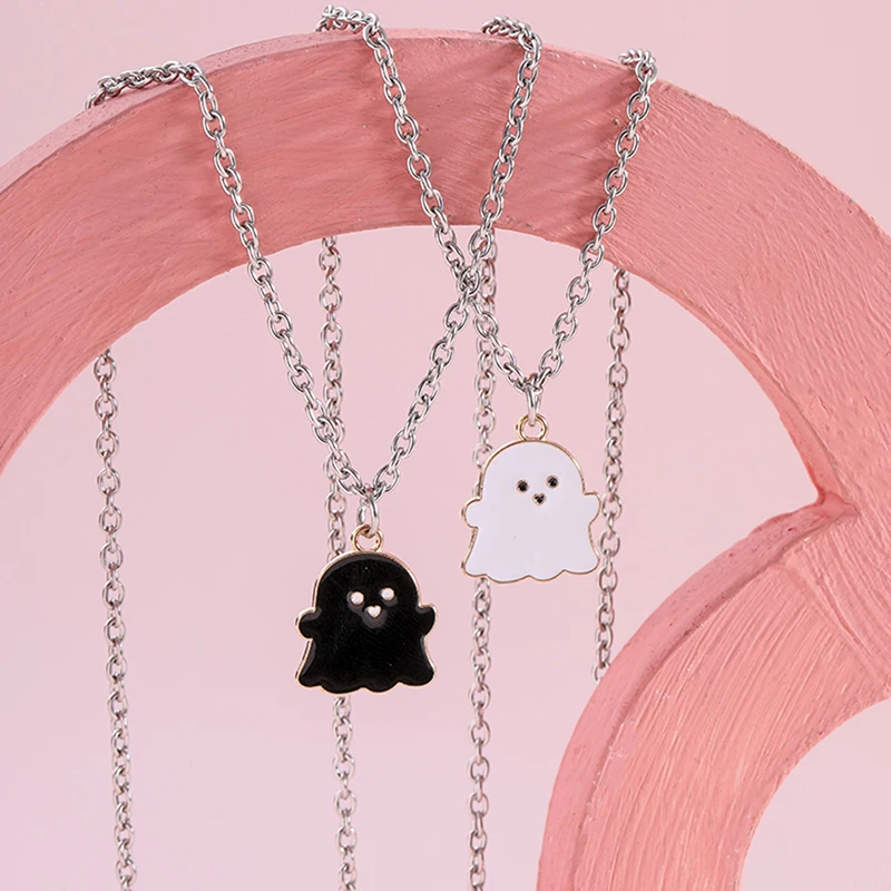 Cartoon Ghost Friendship Couple Pendant Necklaces Fashion Female Men Best Friend Lovely Necklaces Jewelry Gift