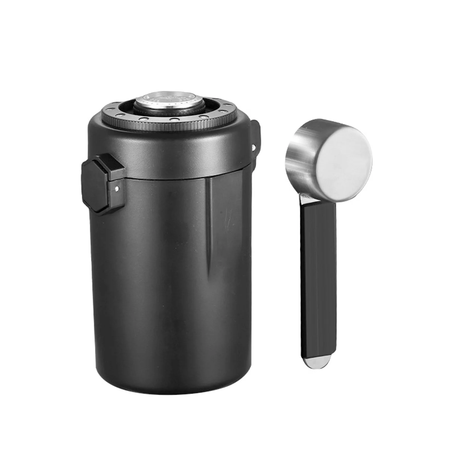 

Coffee Canister Airtight Stainless Steel Coffee Storage Container with Humidity Monitor One Way Valve Double Wall Design