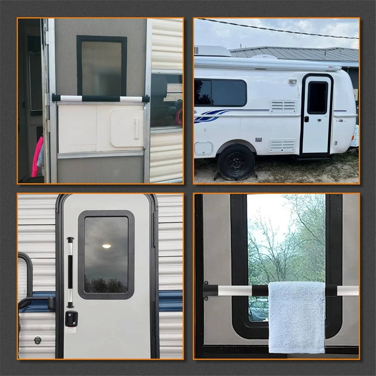 ETRT RV Screen Door Handle RV Door Handle Grab Bar for Travel Trailer Adjustable From 21-5/8 Inch To 28-5/8 Inch