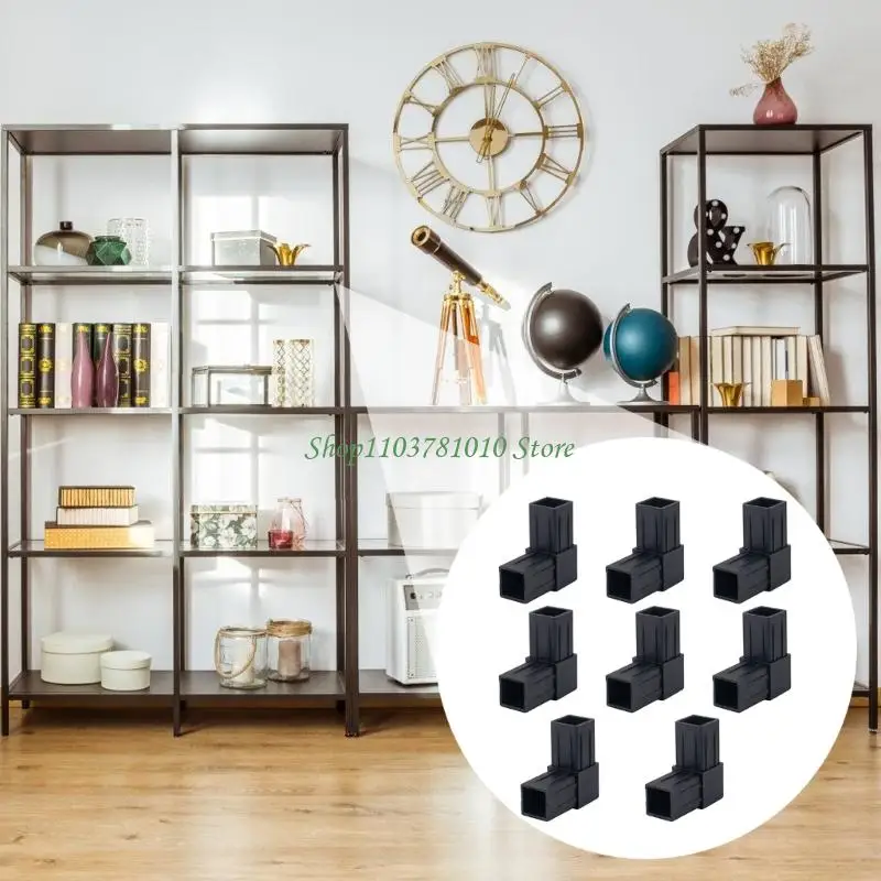 U55D 8Pcs Plastic Square Tube Connector Replacement Connection Fastener Fixed Joint 2 Way 90 Degree Elbow Pipe Fitting