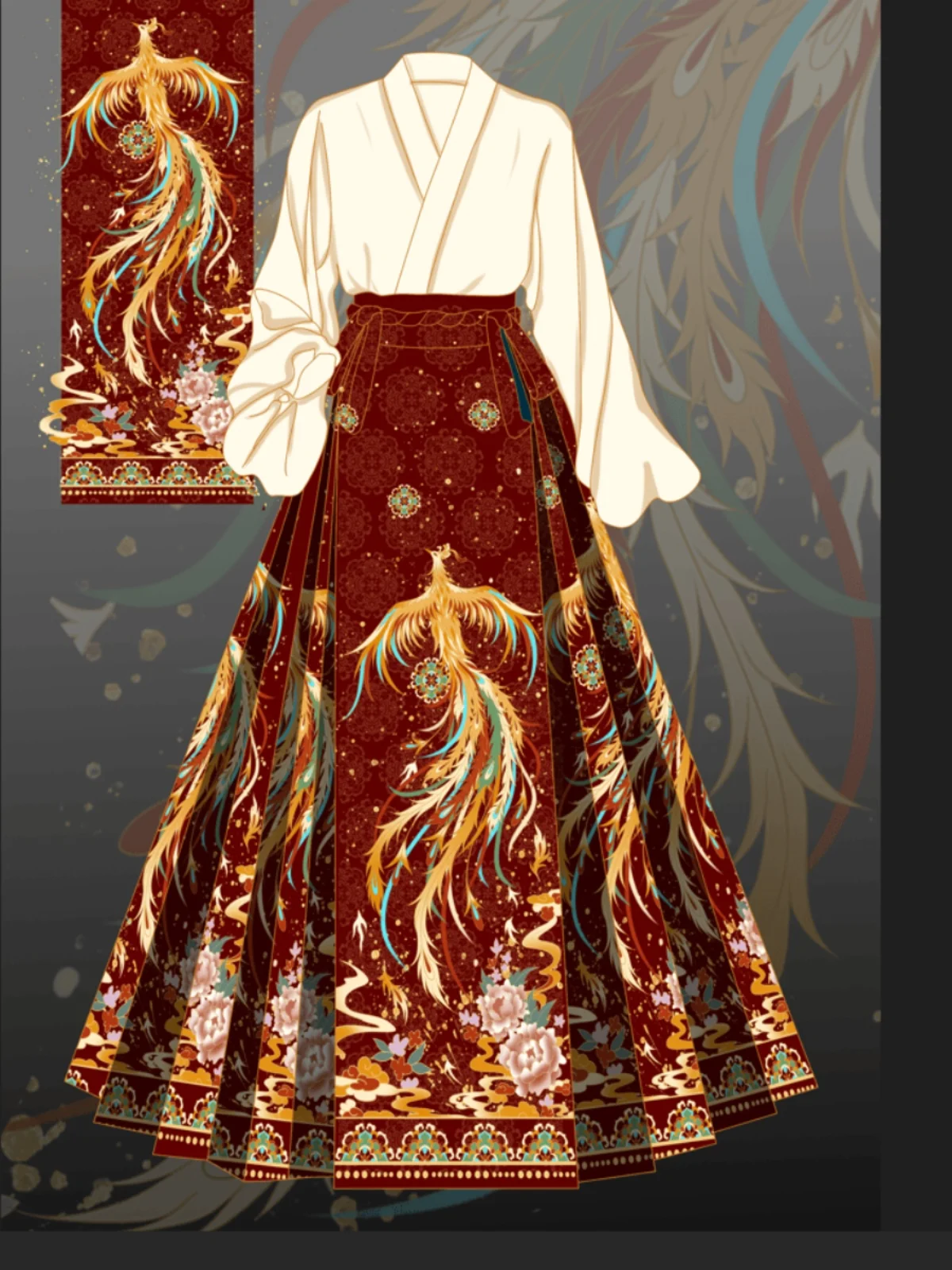 

Классический комплект «Феникс» 2025: Новое китайское платье Ханьфу для церемоний, юбка-шлейф, женская одежда