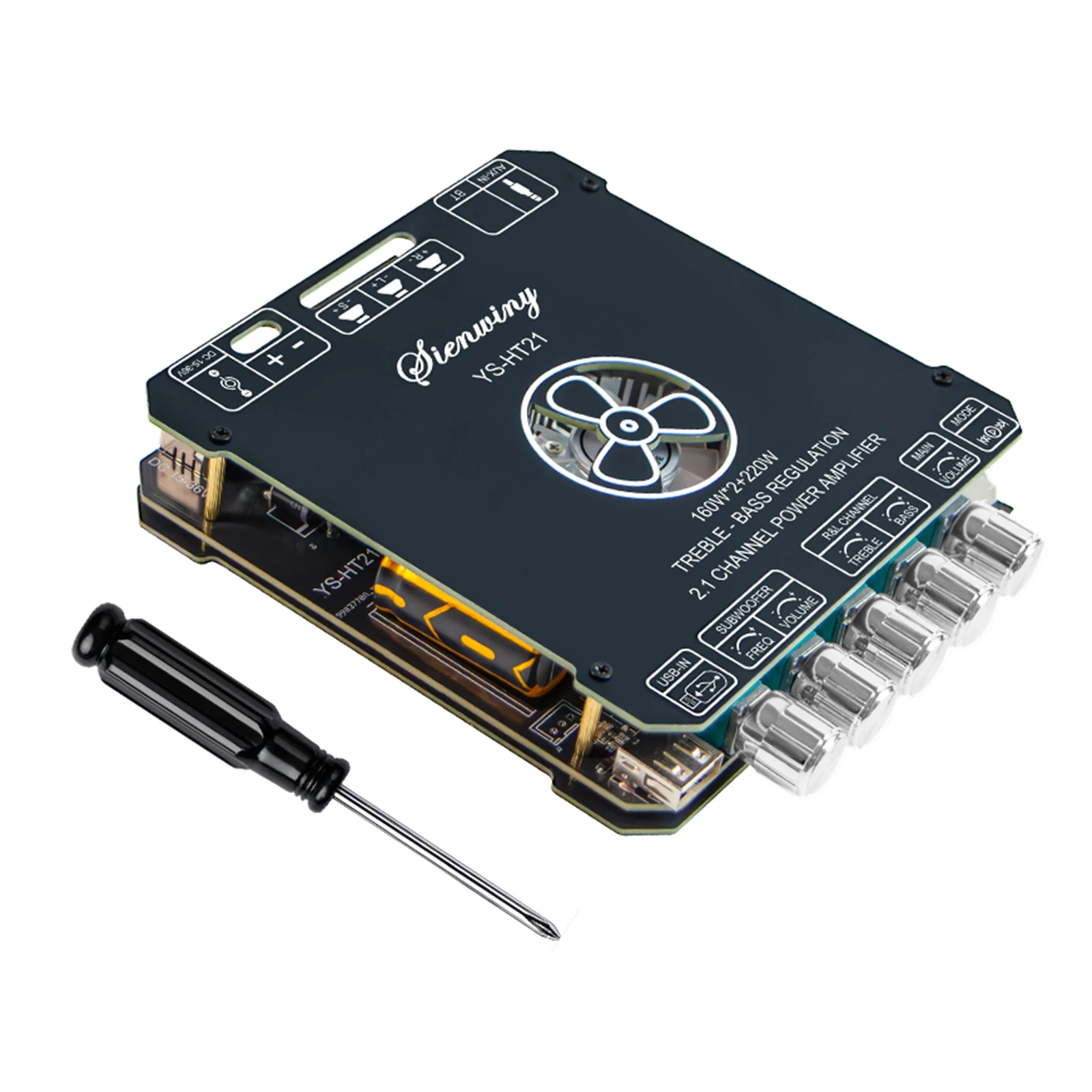 Verbessertes YS-HT21 2.1-Kanal Kabelloses Subwoofer-Verstärkerboard BT5.1 TWS AUX USB 2x160W+220W DC15-36V 4-8Ohm Lautsprecher-Verstärkermodul – Detail 10