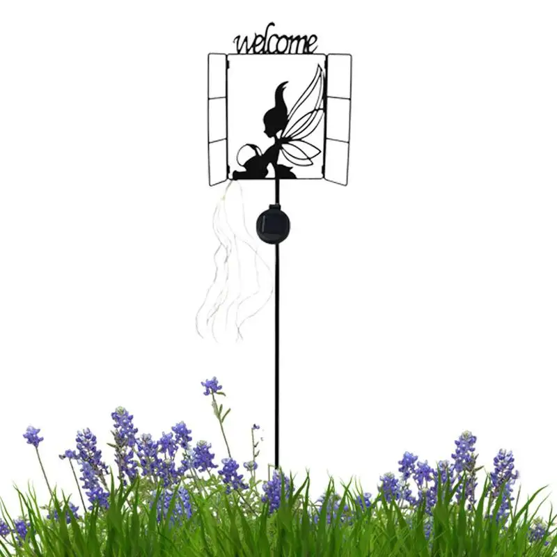 Solar Decorative Lights Fairy Shape LED Outdoor Lights Multipurpose Decoration for Landscape Cute Garden Lamp for Patio Yard