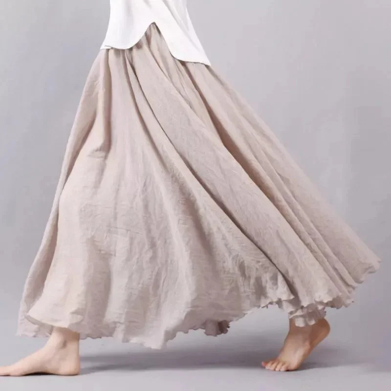 

Women Ballet Dance Skirts Long Cotton Linen Dance Skirts Lyrical Soft Ballet Dress Black Burgundy Translucent Dance Costumes