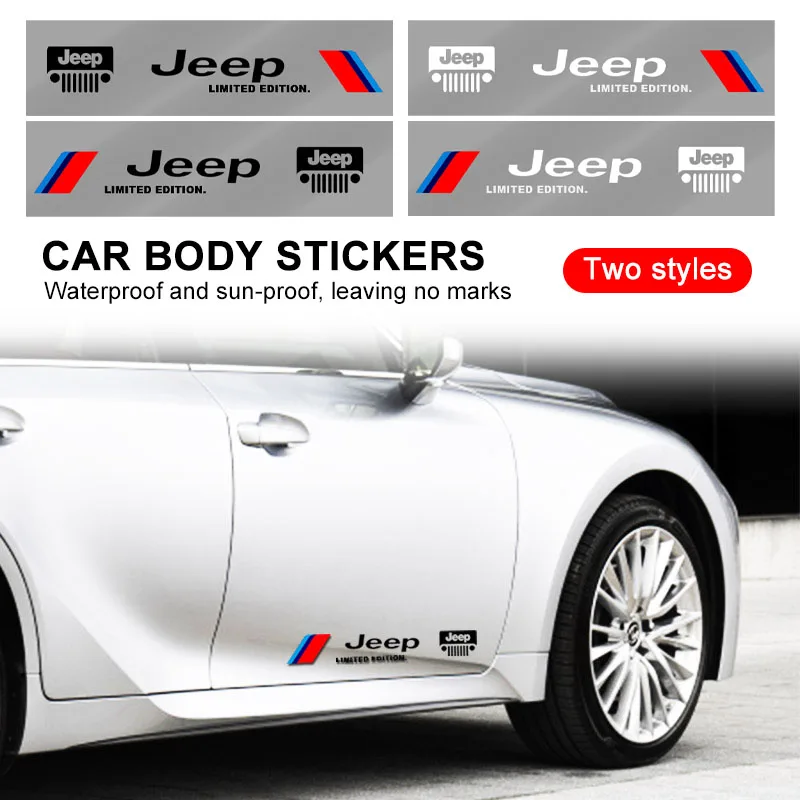 

Reflective Car Door Side Sticker Body Graphics Vinyl Decal For Jeep Wrangler Grand Cherokee Compass Renegade Tyre Stem Air Caps