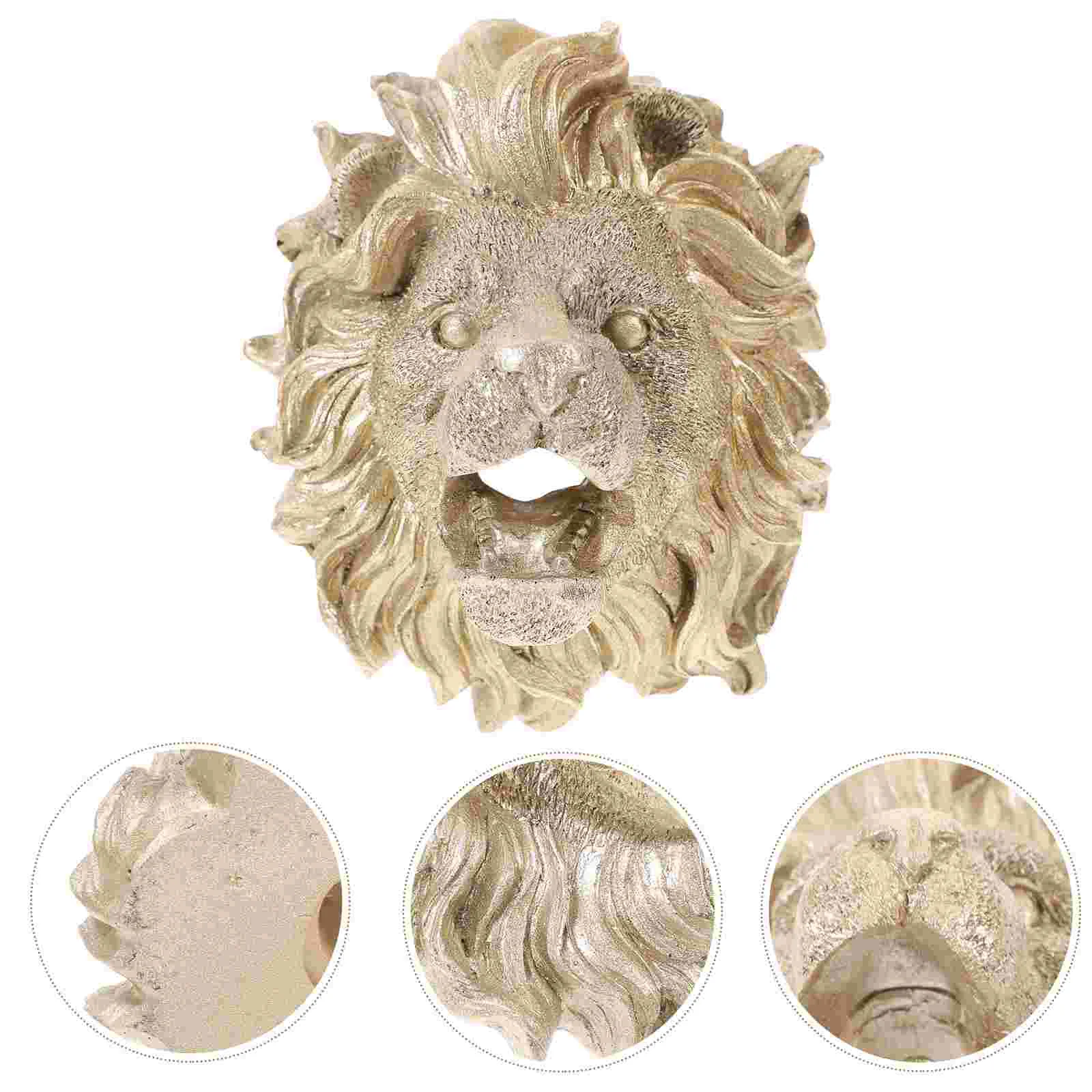 

Indoor/outdoor Fountain Decoration Wall Hanging Nozzle Decorations Bedroom/bathroom Sprayer Lion Head Natural Resin for