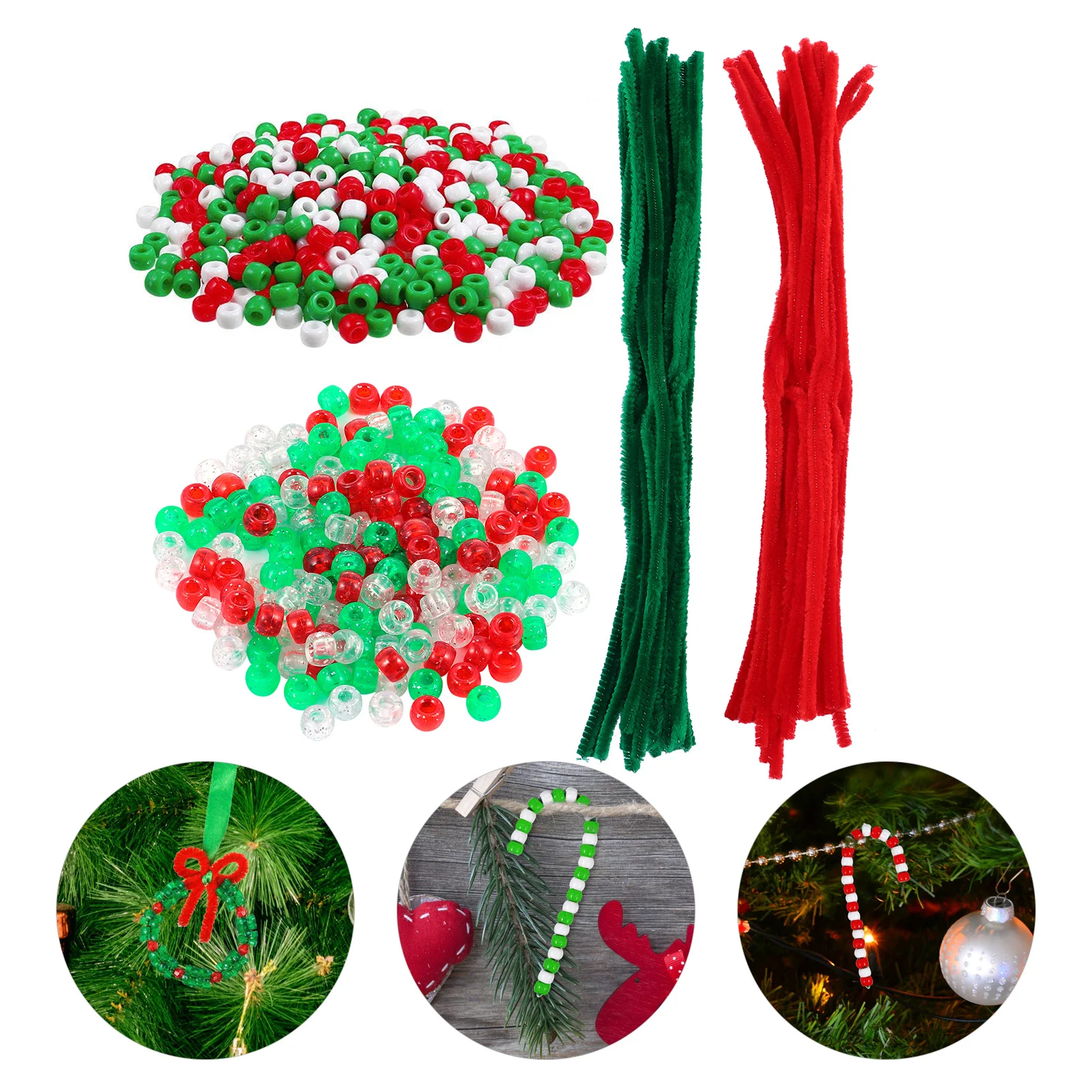 

1250 шт. рождественские бусины, разноцветные пластиковые прочные витые стержни, аксессуары для браслетов «сделай сам», материалы для бисера