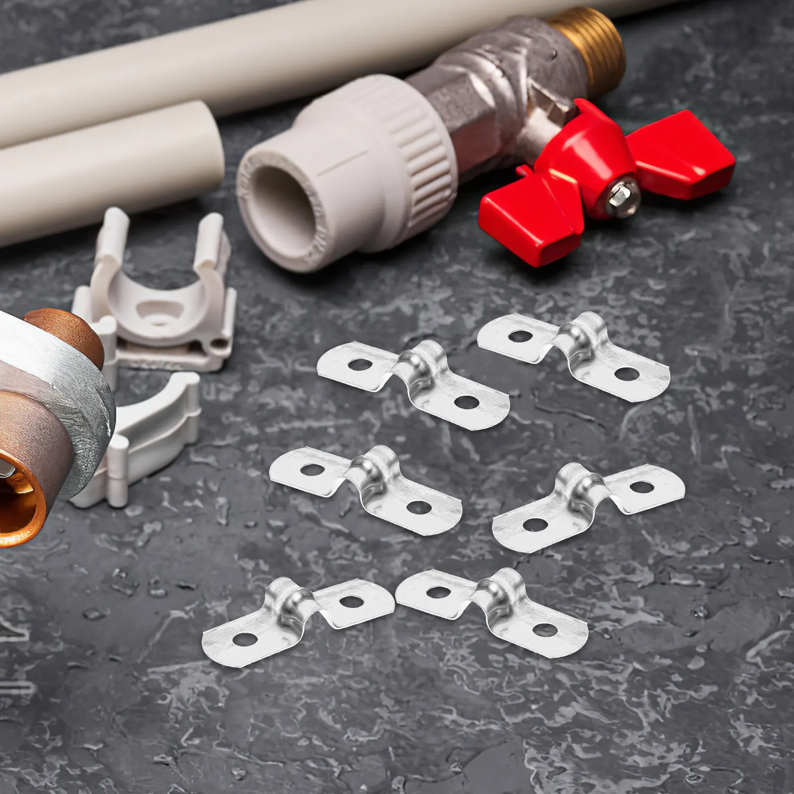 100Pcs Stainless Steel Pipe Clamp Bracket Holder For Hose Mounting Builder Strong Tube Support Pipes Clamps