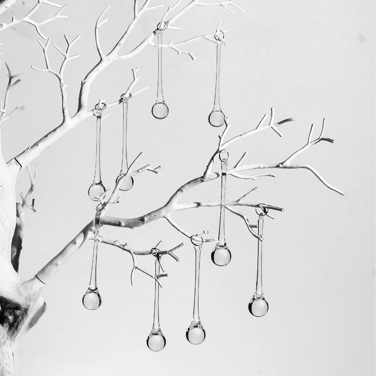 Ornements de gouttes de pluie en verre, 20 pièces, ornements de noël suspendus en forme de larme, pendentif suspendu réutilisable, décoration de maison pour fêtes de mariage