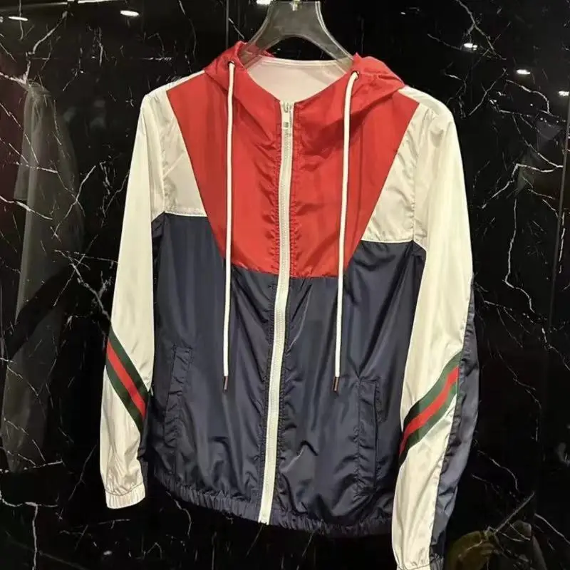 

Men's Faionable Thin Jaet 2024 Outdoor Summer Casual High Quali Hooded Sun Protection Loose Fit Long Sve Daily Wear