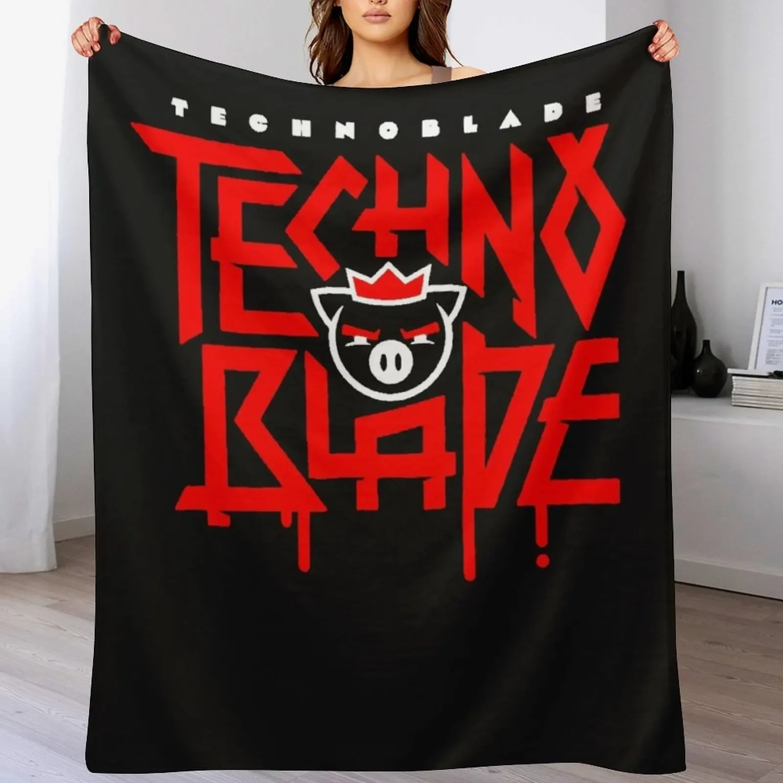 TechnoBlade Logo Red Classic T-Shirt Throw Blanket Soft Plush Plaid sofa bed Blankets