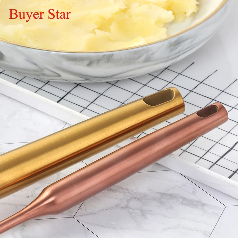 New Durable Stainless Steel Masher Pressed Potato Masher Crusher kitchen gadgets metal Rice Pusher Puree Maker cooking tools