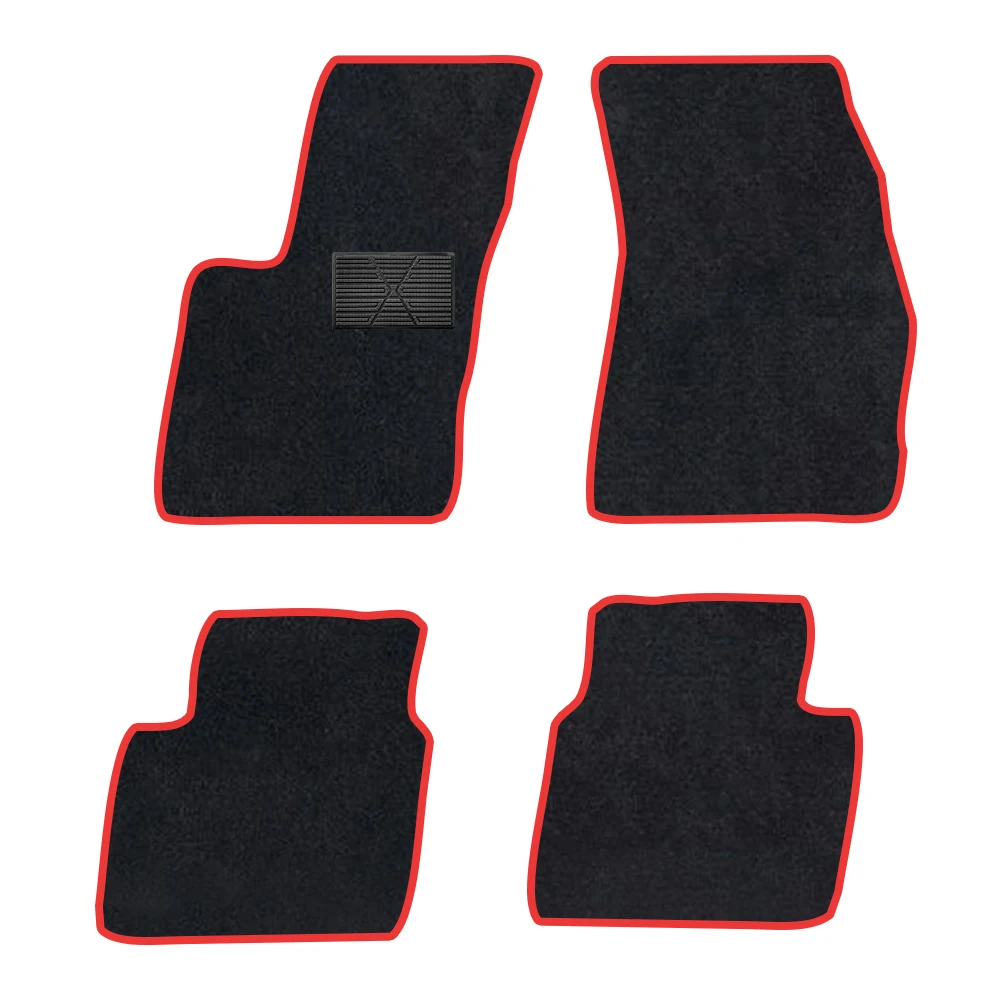 

Car Floor Mat For Ford Focus 2018-Present C519 SA ST MK4 Hatchback Estate Saloon Polyester suede Anti Slip black Backing red