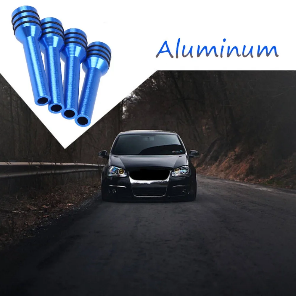 4PCS Blue Universal Car Interior Door Lock Knobs Aluminum Alloy Handle Pull Pin Trim Cover Replacement Door Panels