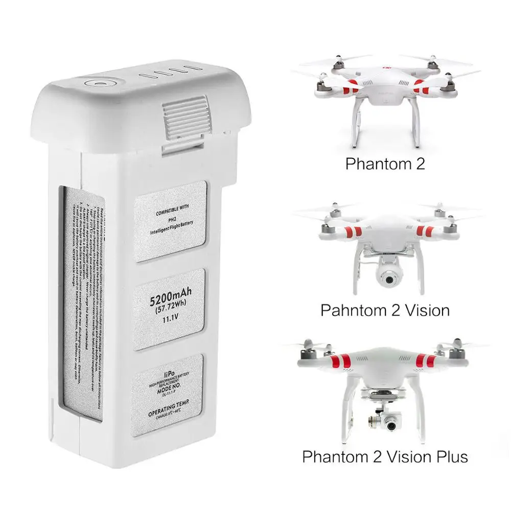 5200mAh 11.1V Drone Battery Fit For DJI Phantom 2 Vision Intelligent Flight 3S Spare Battery Camera Drones Accessories Part New