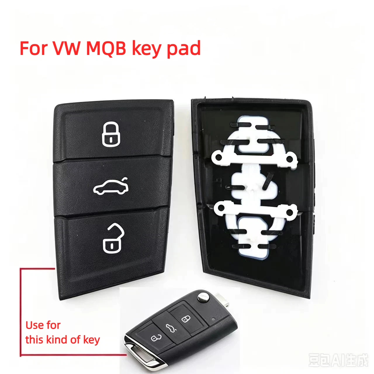 3 Buttons Rubber Remote Car Key Pad For Volkswagen VW Golf 7  For Skoda Octavia For Seat Leon Ibiza Altea Key Fob